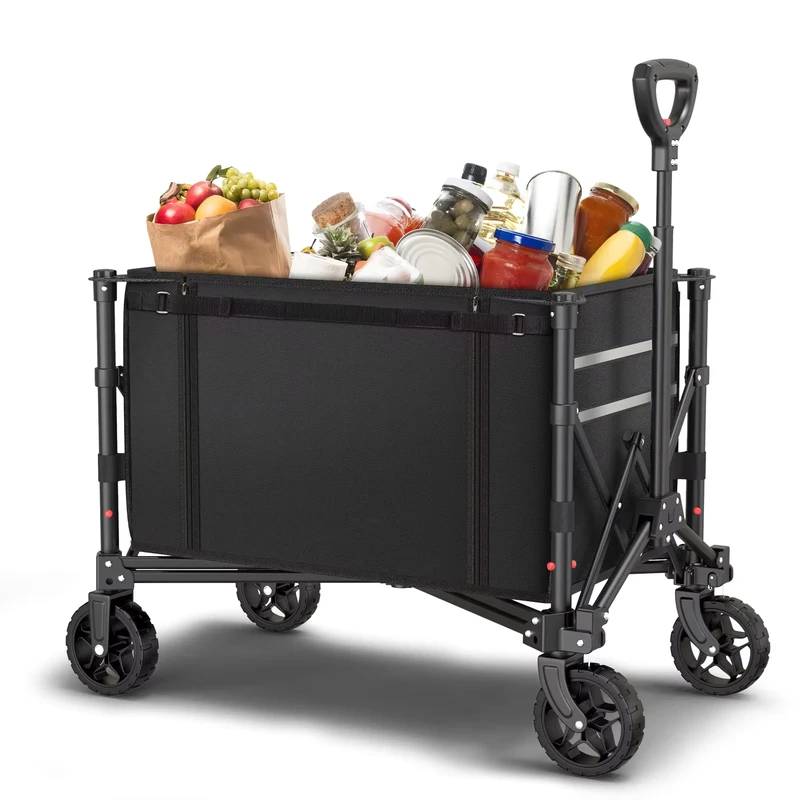 Heavy Duty Collapsible Foldable Multifunction Wagon Utility Outdoor Camping Garage Garden Cart Four Wheel Single