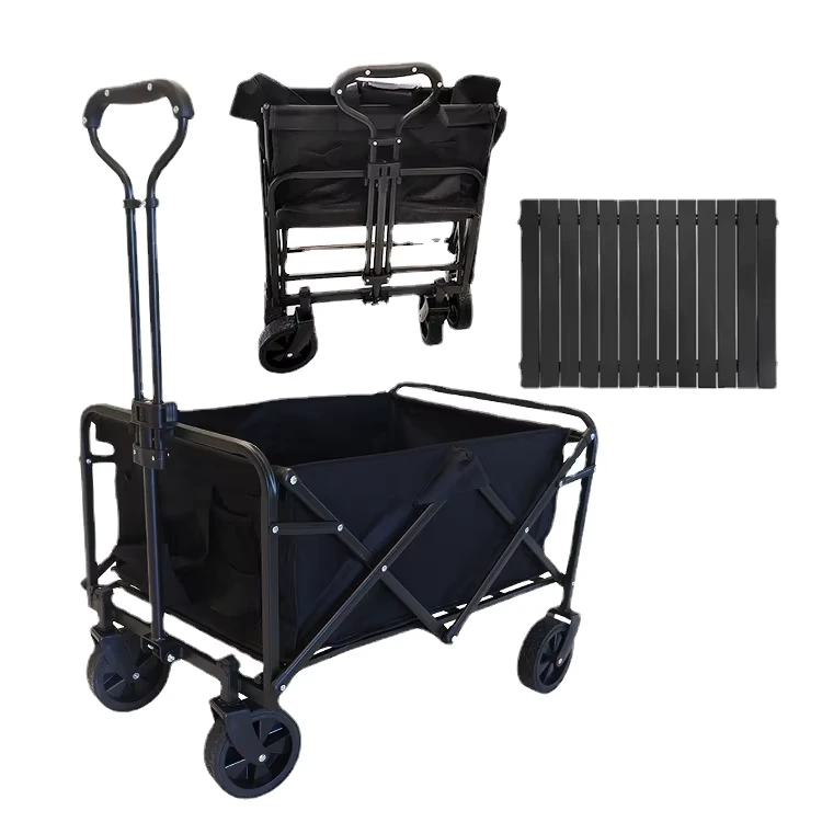 Heavy Duty Collapsible Folding All Terrain Utility Wagon Beach Cart With Roll Table and Tailgate