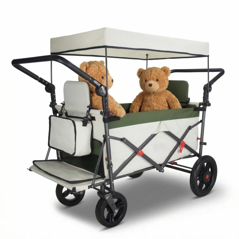 Heavy Duty Collapsible Outdoor Camping Cart Folding Wagon Trolley Cart for Fishing Shopping and Grocery Baby Kids