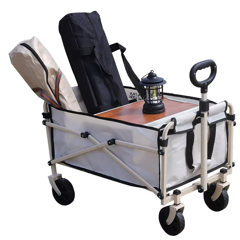 Heavy Duty Compact Folding Foldable 60L Capacity 80kg Iron Tube Wagon Platform Structure Cart