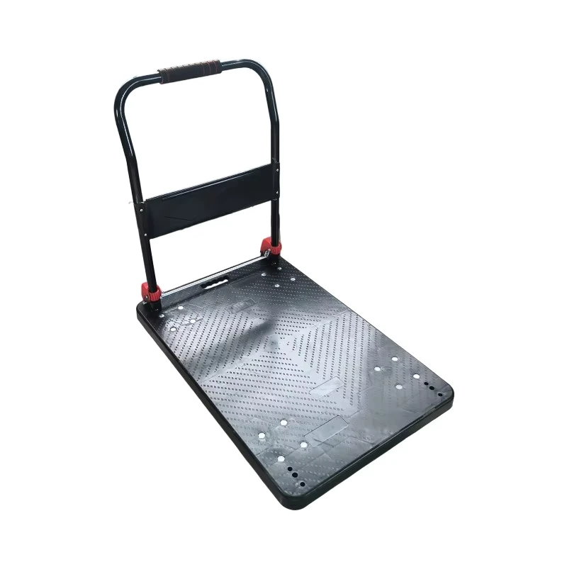 Heavy Duty Durable Foldable Metal Plastic Platform Handcart 4 Wheel 200kg 600kg Capacity Stackable Portable OEM Tools