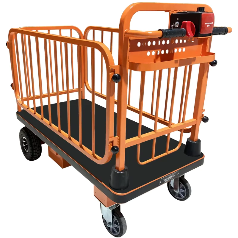 Heavy Duty Electric Four Wheel Trolley Enclosed Warehouse Truck Moving Heavy Loads Storage Tools Hand Carts Trolleys