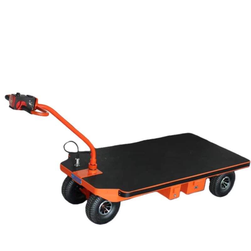 Heavy Duty Electric Hand Pulled Cart with 1000kg Load Capacity Industrial Grade Construction Electric Trolleys