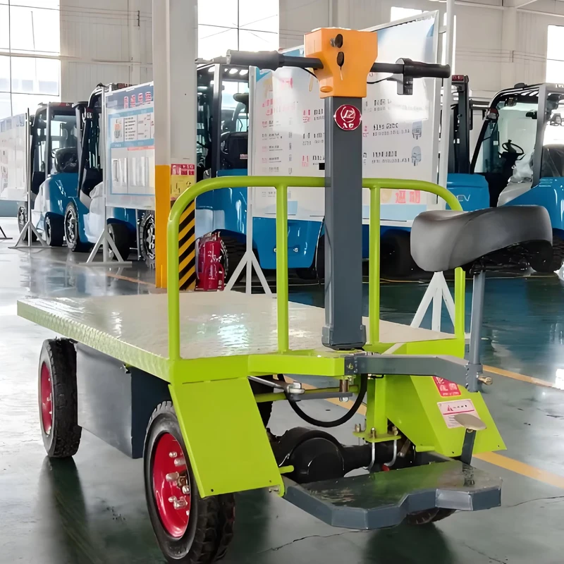 Heavy Duty Electric Motor Handling Trolley Big Wheels Steel Flat Platform Hand Truck for Home Use for Warehouse Cargo