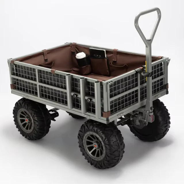 Heavy Duty Electric Trolley Cart Wagon Dolly Cart 110kg Load Capacity Steel for Furniture Moving Shopping Delivery Vehicle