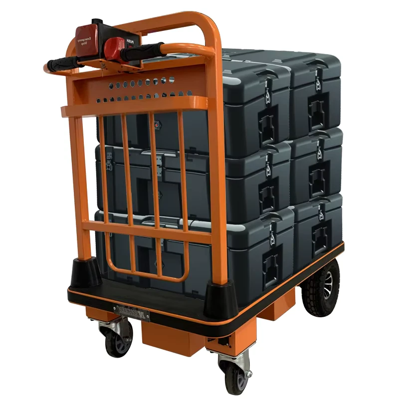 Heavy Duty Electric Trolley with Wheels for Utility Cart and Carrier Truck Applications