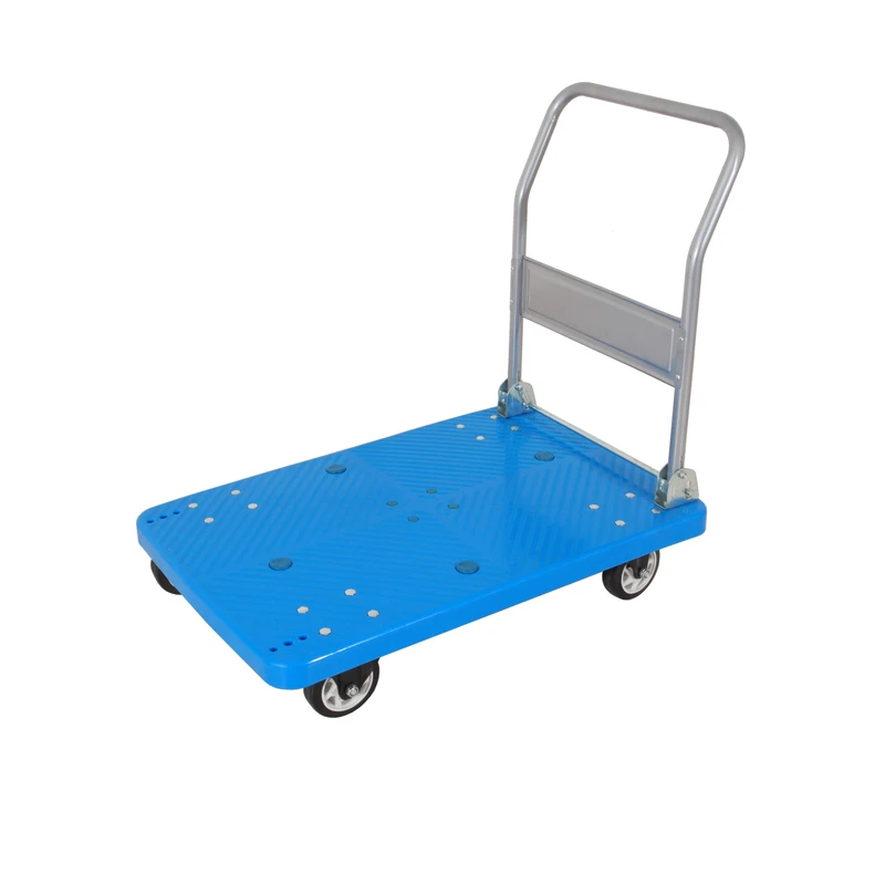 Heavy Duty Factory Plastic Hand Cart Platform Transport Cart Trolley