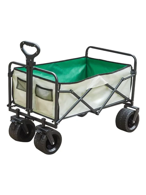 Heavy Duty Foldable Camping Wagon Portable Outdoor Camping Utility Cart Collapsible Waterproof Four Wheel Grocery Trolley Tools