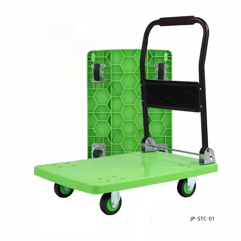 Heavy Duty Foldable Four Wheel Plastic Platform Trolley 200kg 450kg OEM Industrial Shopping Tools Handwagen