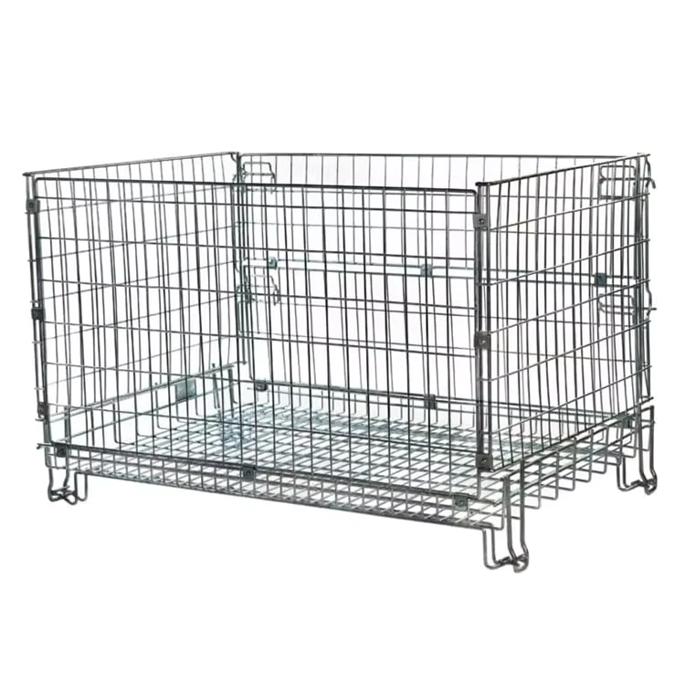 Heavy Duty Foldable Material Handling Industrial Storage Collapsible Pallet Stackable Wire Container