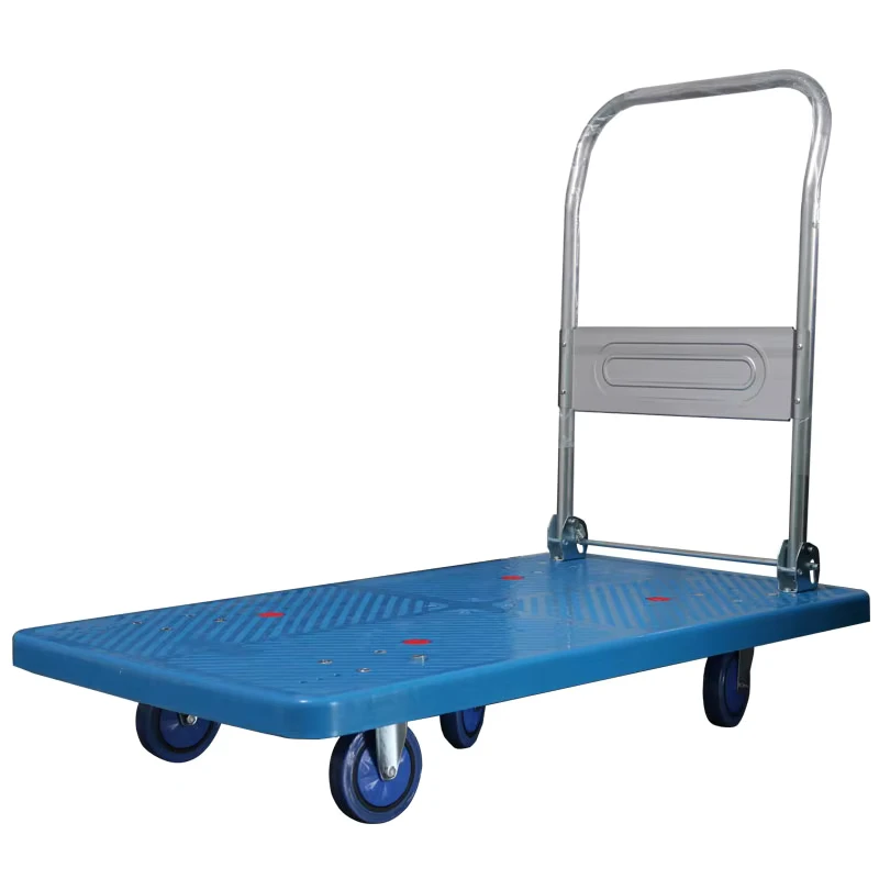 Heavy Duty Foldable PVC Plastic Industrial Handcart 500KG Load Capacity Trolley