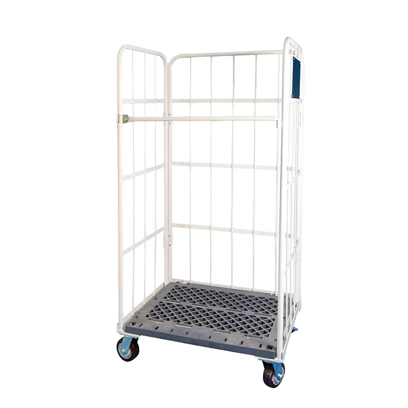 Heavy Duty Foldable Roll Container with Galvanized Mild Steel Platform and 500kg Capacity for Warehouse Storage