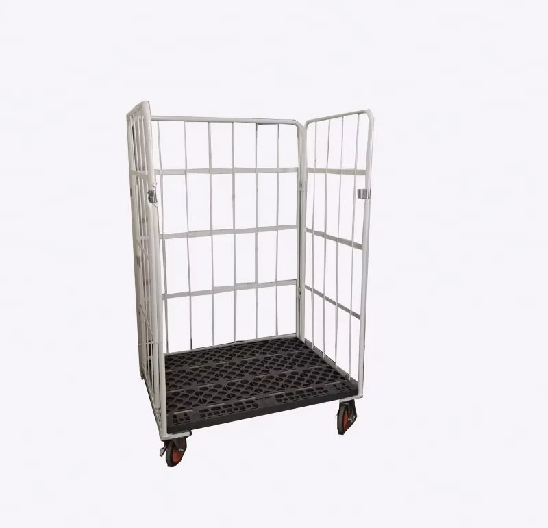 Heavy Duty Foldable Steel Trolley 4 Colors Logistics Hand Cart Foldable Cage Body OEM Supplier Customizable Stackable Storage