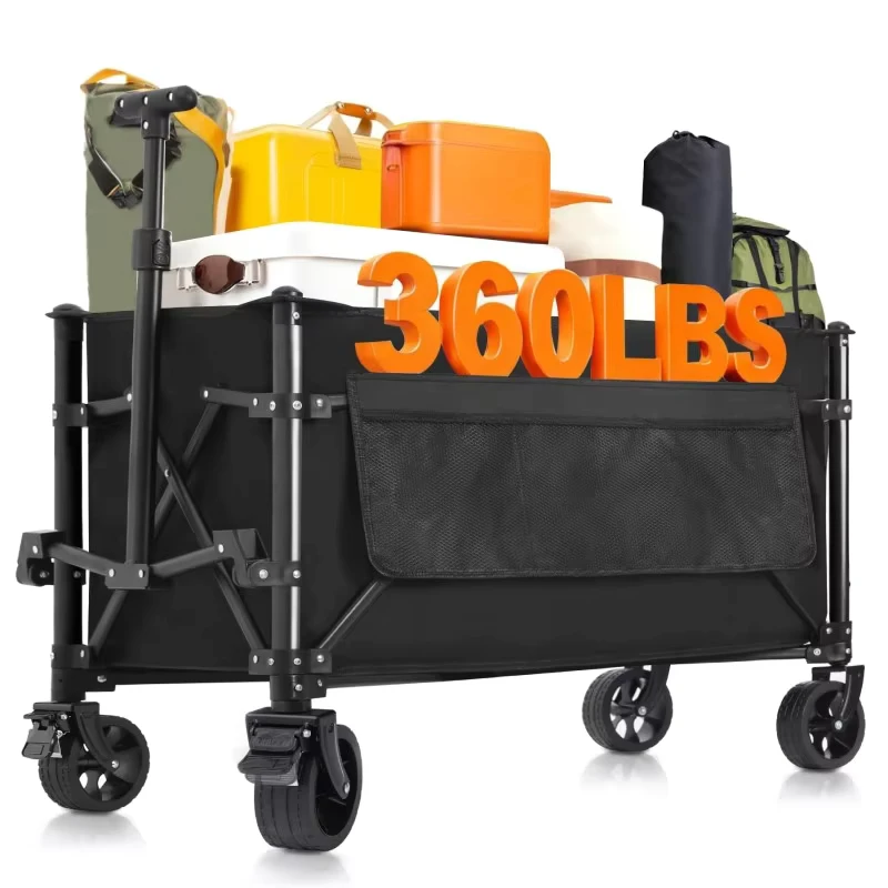 Heavy Duty Foldable Wagon Cart 360LBS Capacity Compact Folding Utility Cart with Custom Logo