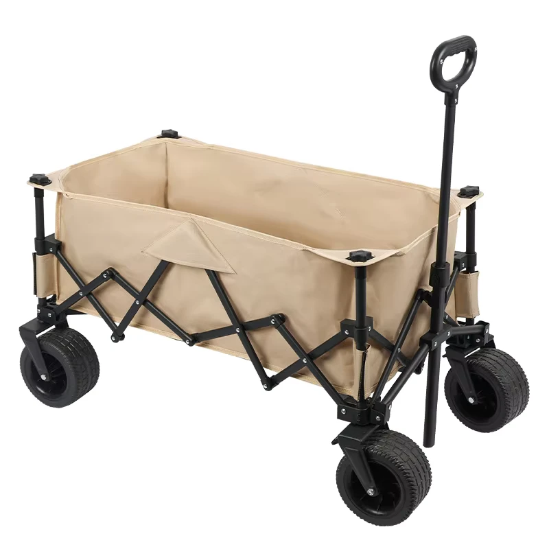 Heavy Duty Folding Beach & Picnic Trolley Collapsible Camping Cart for Garden Tools Toys Storage & Organization