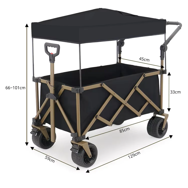 Heavy Duty Folding Camping Wagon Cart Large Capacity Collapsible Utility Beach Garden Outdoor Trolley