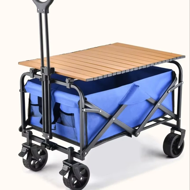 Heavy Duty Folding Camping Wagon Outdoor Utility Cart with All Terrain Wheels for Picnic Vending