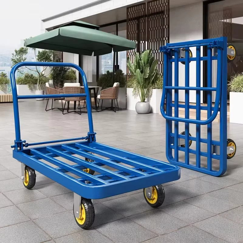 Heavy Duty Folding Hand Truck 4 Wheel Collapsible Utility Cart for Transport