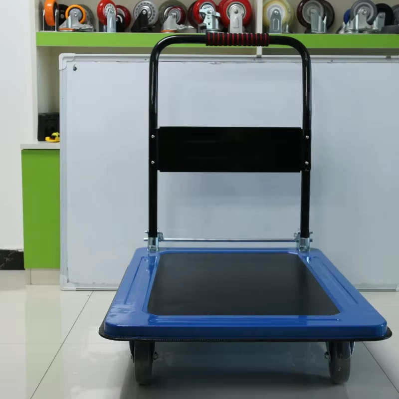 Heavy Duty Folding Platform Trolley Hand Truck Foldable Metal Handle Industrial Warehouse Cart With 4 Wheels