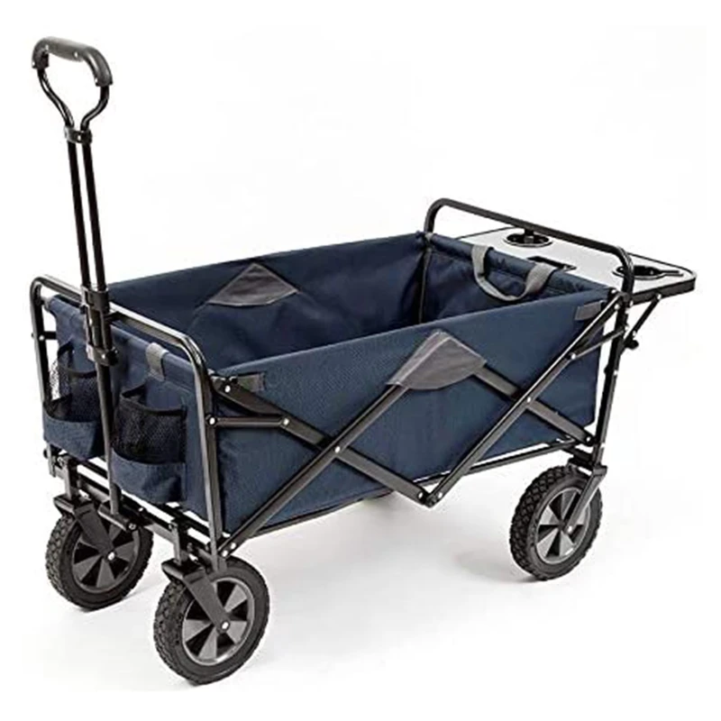 Heavy Duty Folding Wagon Collapsible Utility Cart With Universal Wheels for Camping Garden