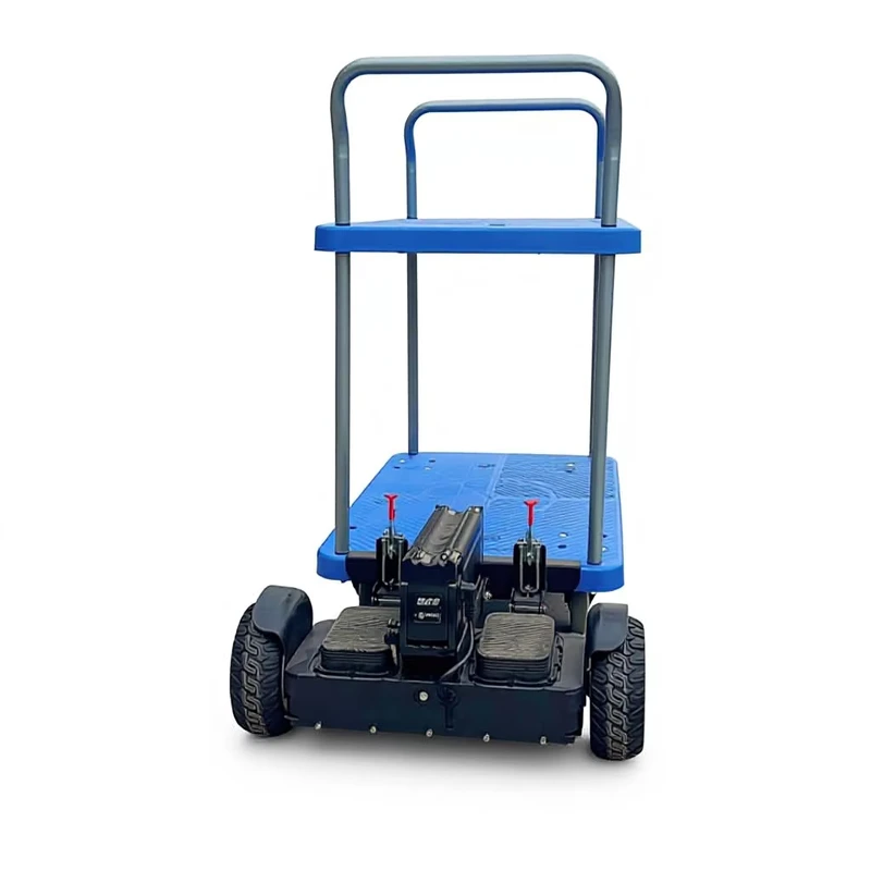 Heavy Duty Four Wheel Foldable Platform Powered Hand Truck CE Approval for European Logistics Plastic Material OEM Customizable