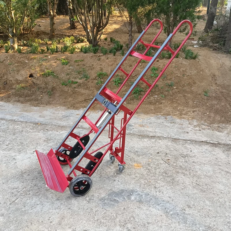 Heavy Duty Four Wheel Foldable Steel Hand Trolley Industrial Workshop Use Stair Climbing Utility Trolley for Tools and Warehouse