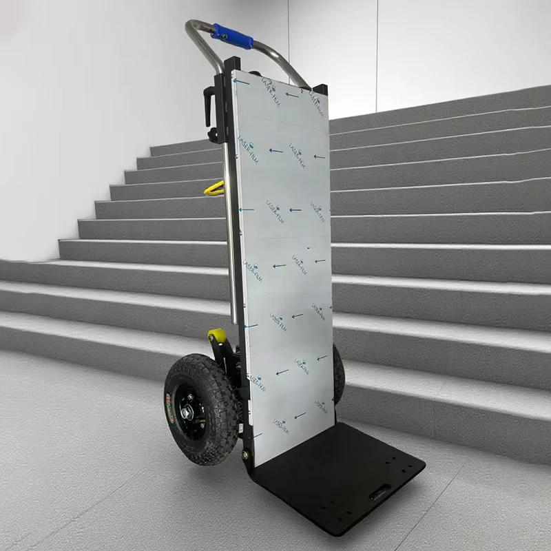 Heavy Duty Four Wheel Steel Motorized Stair Climbing Trolley Hydraulic Lift Platform Hand Dolly 400kg OEM
