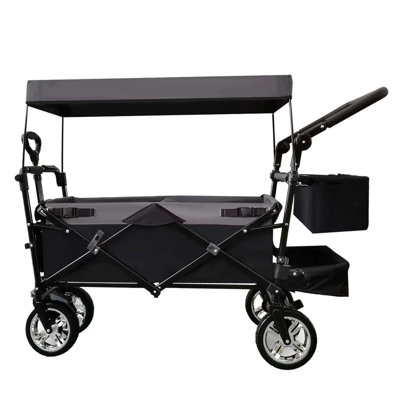 Heavy Duty Four Wheel Trolley Foldable Beach Wagon Cart Portable Outdoor Camping Tool Storage Shopping Durable OEM Customizable