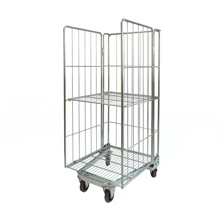 Heavy Duty Galvanized Detachable Logistic Roll Cage Trolley for Supermarket Transporation