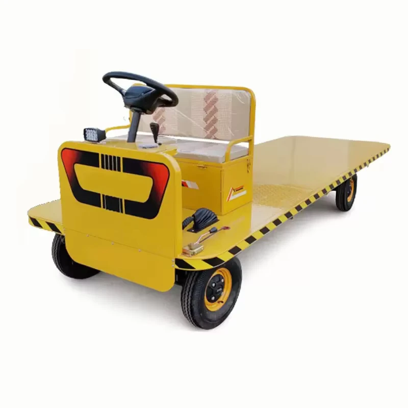 Heavy Duty Goods Carrying 1 Ton 4 Wheels Battery Platform Trolley Electric Pallet Truck