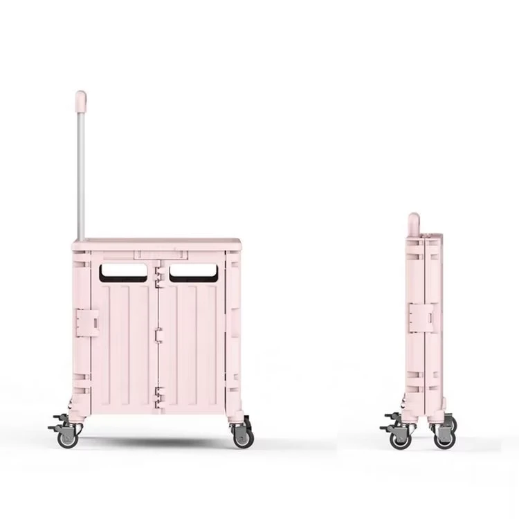 Heavy Duty Grocery Cart Foldable Market Trolley Collapsible Fold up Shopping Cart With Wheels