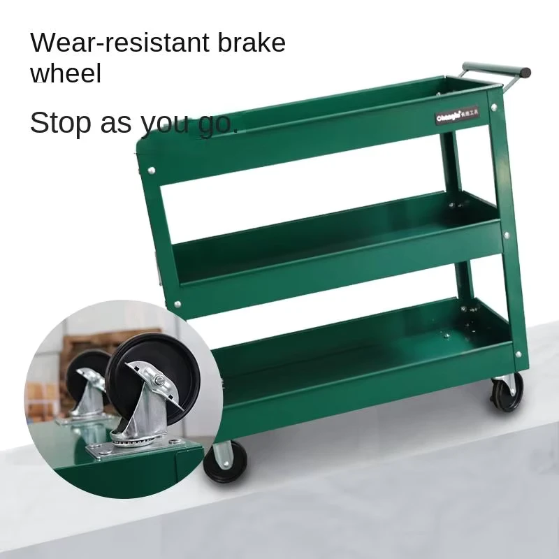 Heavy Duty Industrial 3 Tier Movable Metal Utility Cart Steel Trolley Service Tool Cart with Handle