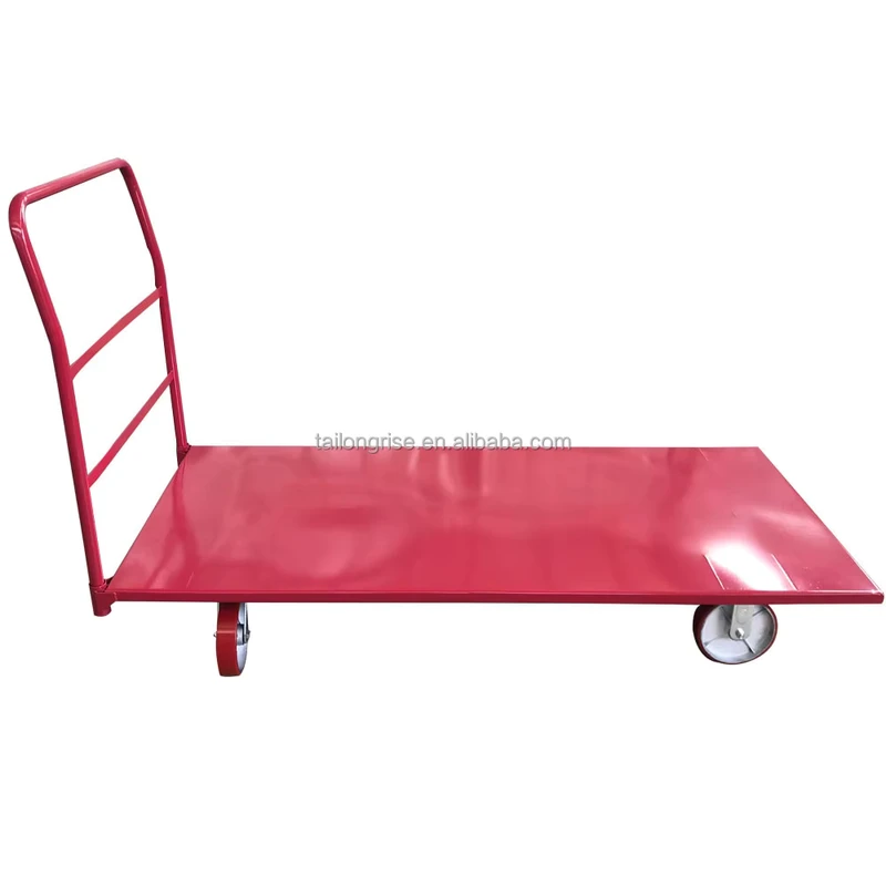 Heavy Duty Industrial Cargo Moving Hand Cart Iron Trolley Platform Truck With Fence