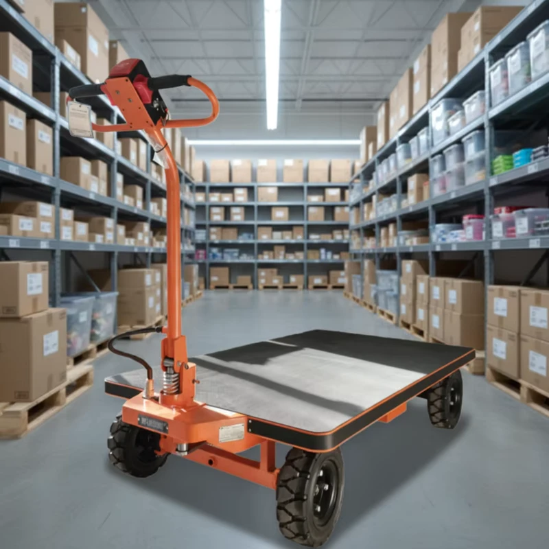 Heavy Duty Industrial Electric Trolley Cart 1600x1000mm Large Platform Foldable Design Steel Plastic Construction 1000kg