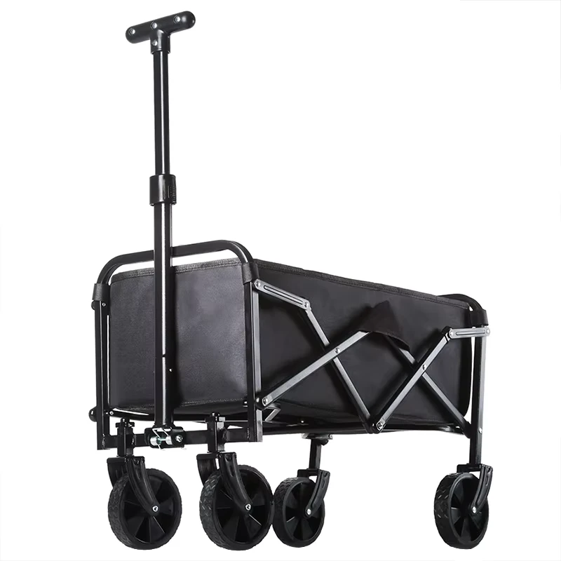 Heavy Duty Large Capacity Fold Beach Wagon Collapsible Folding Utility Wagon Cart Outdoor Trolley Portable Garden Camping Cart