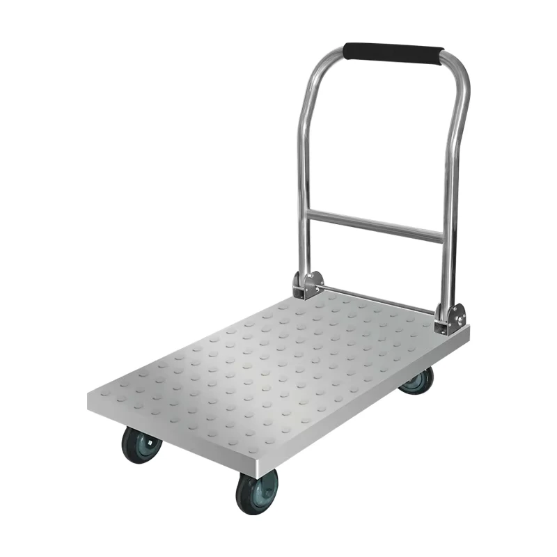 Heavy Duty Large Flatbed Hand Truck Cargo Transport Trolley Platform Truck Cart With Weight Capacity 800kg