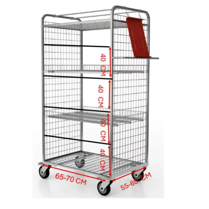 Heavy Duty Logistic Trolley Roll Cage Supermarket Transport Roll Container