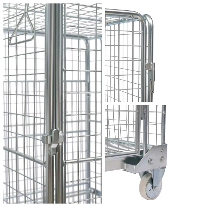 Heavy Duty Logistics Roll Cage Trolley for Supermarket Warehouse Storage and Laundry Material Handling