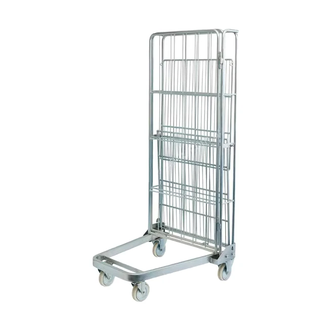 Heavy-Duty Metal Cargo Storage Container with Wheels Wire Design Industrial Storage Solution