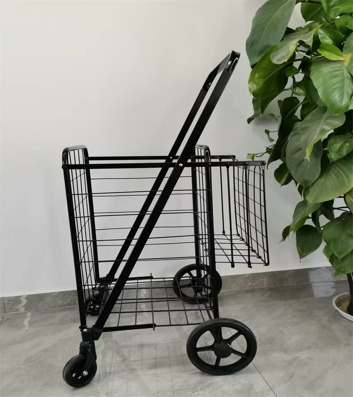Heavy Duty Metal Shopping Trolley Cart Collapsible Shopping Cart 4 wheels