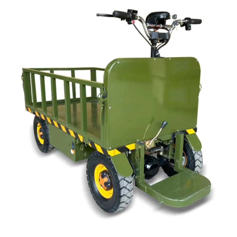 Heavy Duty Metal Stand On Electric Off Road Cargo Cart Utility Hauler Large Cargo Bed 1000kg Load Capacity Tools Farm Ranch