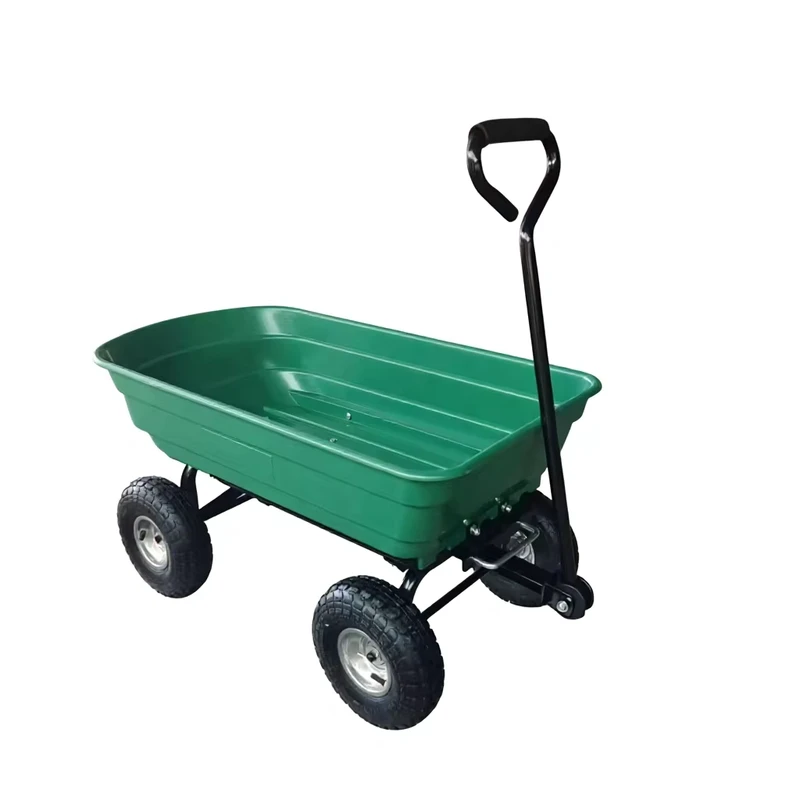 Heavy Duty Multi Purpose Garden Wagon Four Wheel Roll Container Utility Cart 300KG Load Capacity Pneumatic Wheels