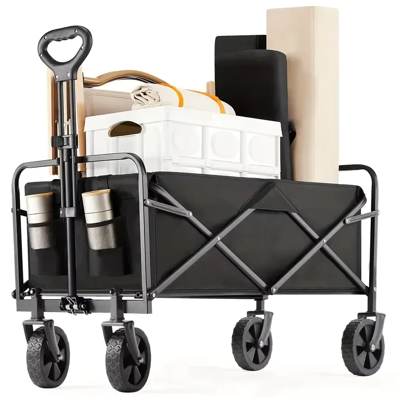 Heavy Duty Outdoor Garden Beach Trolley Fishing Folding Camping Cart Folding Wagon Portable Shopping Tour Hand Luggage Cart