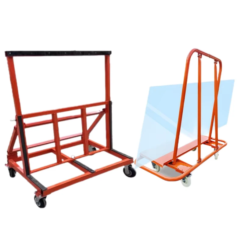 Heavy Duty Plywood Glass Door Gypsum Board Drywall Sheet Handling Tool Cart Beating Installation Platform Dolly