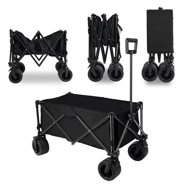 Heavy Duty Portable Collapsible Utility Cart Customizable Folding Camping Wagon for Adults Use Outdoor Camping Shopping Storage