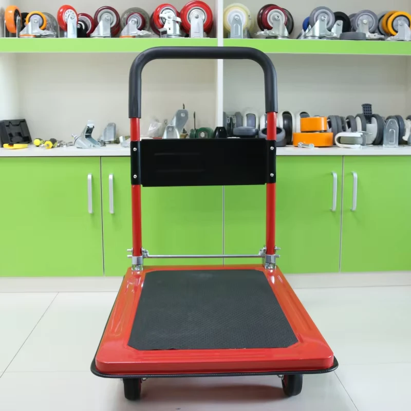 Heavy Duty Portable Steel Fourwheel Foldable Platform Trolley Steel Platform Trolley High Load Hand Cart OEM