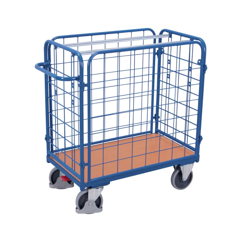 Heavy Duty Powder Coated Metal Roll Container for Warehouse Storage and Logistics