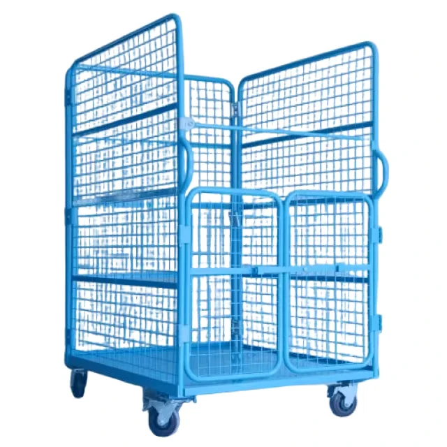 Heavy Duty Roll Cage Nestable Security Cage Trolley 500kg Load Capacity OEM Available