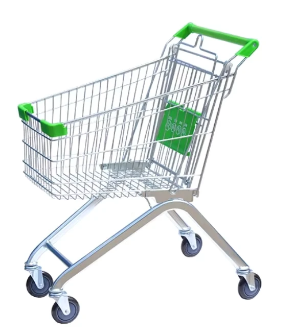 Heavy Duty Shopping Cart Trolleys for Large Supermarkets Malls Durable Aluminium Plastic Steel PU Surface for Outdoor Use