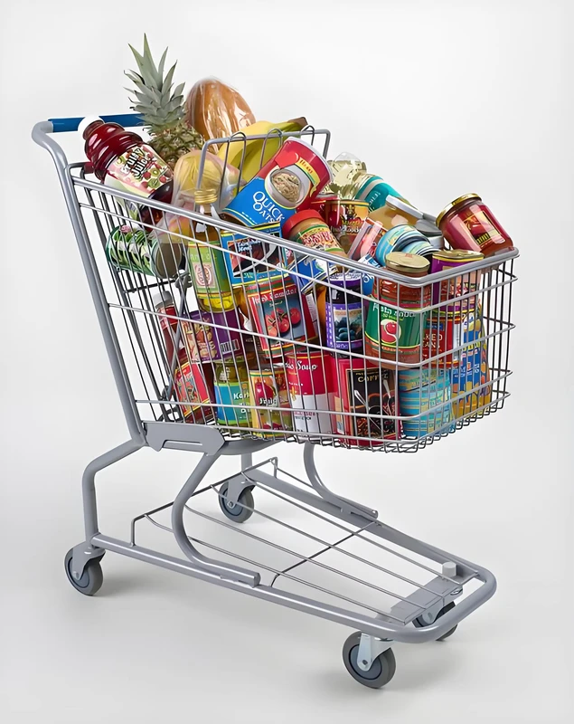 Heavy Duty Shopping Trolley for Supermarket Convenience Store Shopping Mall Sturdy Steel Shopping Cart